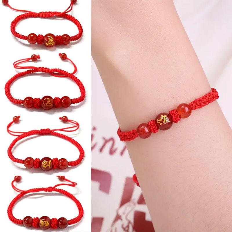Lucky Red String Rope Bracelet Chinese Style Braided Adjustable ...