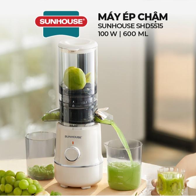 [ĐỘC QUYỀN KOS] MÁY ÉP CHẬM SUNHOUSE SHD5515 - tốc độ 55 vòng/phút giúp ép nước tối đa, giữ trọn vitamin & hương vị tự nhiên - Chức năng làm kem trái cây đông lạnh tiện lợi - Trục ép tích hợp lưỡi dao cắt mạnh mẽ giúp tối giản thời gian sơ chế