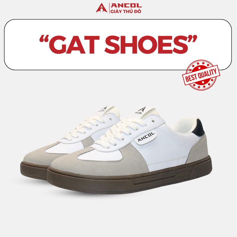 Giày Gat Shoes thời trang ANCOL NewClassic Rustle cho Nam Nữ Size 36-43, đế Cao Su, Đế Bằng êm chân thoáng khí, chất liệu da Ultra Microfiber Shoes Sneaker