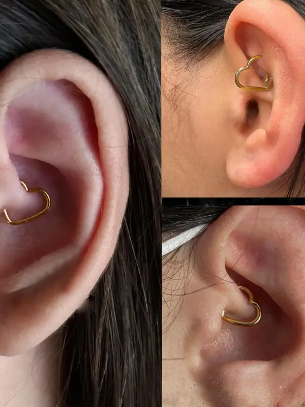Heart Shaped Stainless Steel Hoop Earrings, Fashionable Earrings for Women & Girls, Trendy All-match & Exquisite Jewelry for Birthday Gift 5