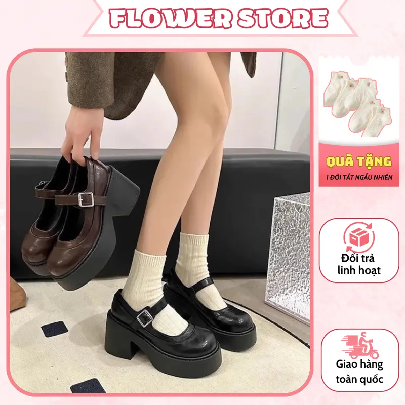 [ MUA 1 TẶNG 1 ]  Giày tiểu thư công chúa lolita form 1.5 mới nhất mùa thu đông 2024 G89 - Tặng 1d tất thêu hình ngẫu nhiên 0