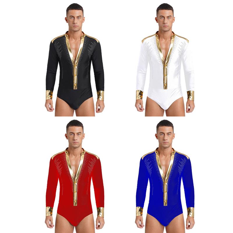 Bodysuit Rumba Tango Latin Nam, Kvysinly, Áo Dài Lát Khiêu Vũ Latin Đính Đá Sáng Bóng, Thích Hợp Để Trượt Patin, Trang Phục Khiêu Vũ 7