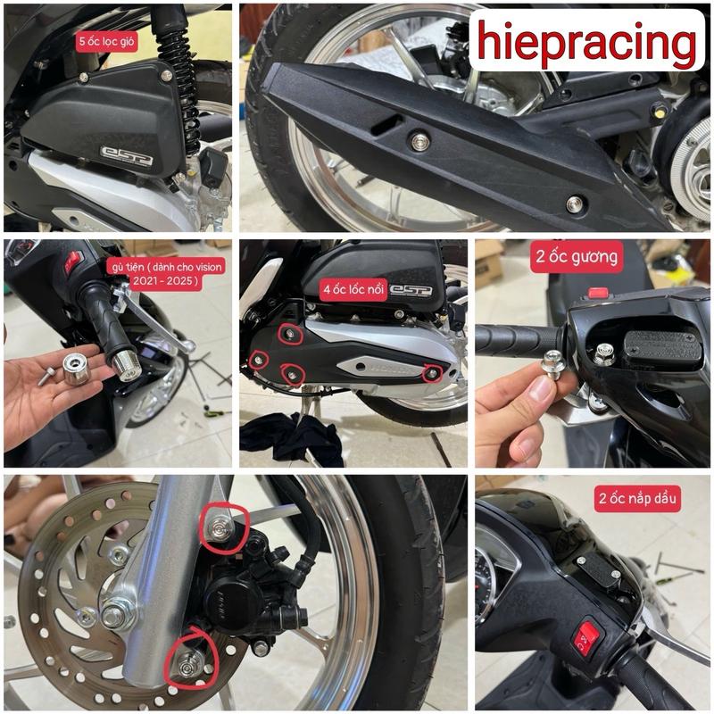  Bộ ốc mẫu thái gắn dàn áo xe vision từ   2014 - 2025   