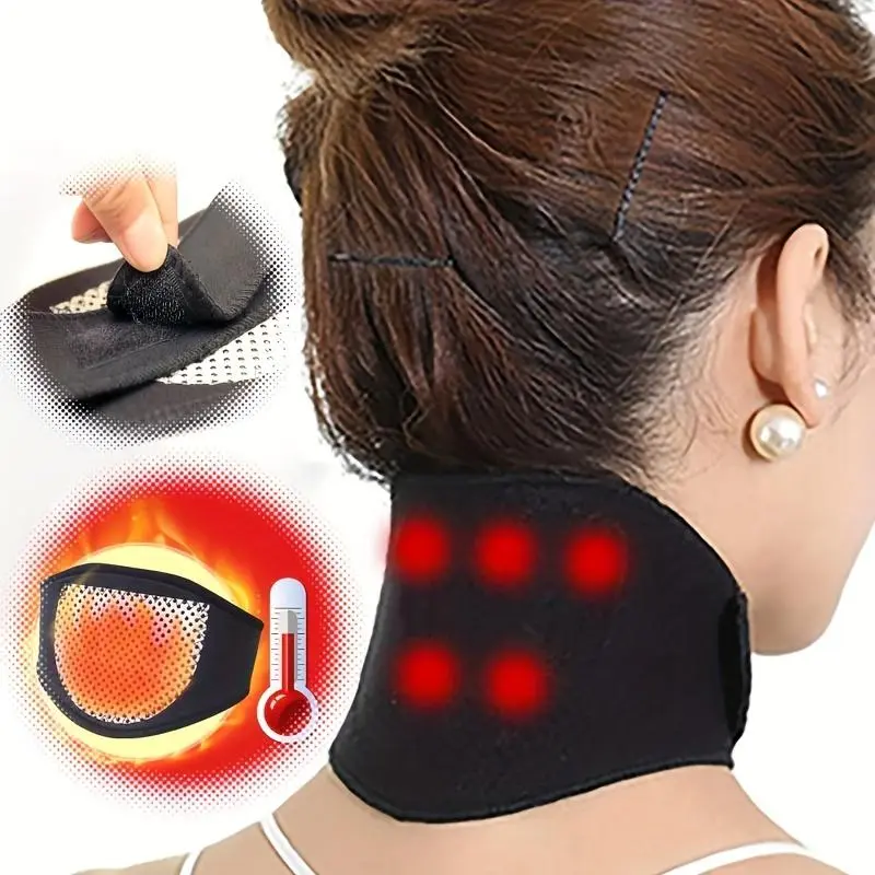 Electric Tourmaline Magnetic Neck Support Belt, Self Heating Massage Protector, Cervical Health Assistance Device for Men & Women