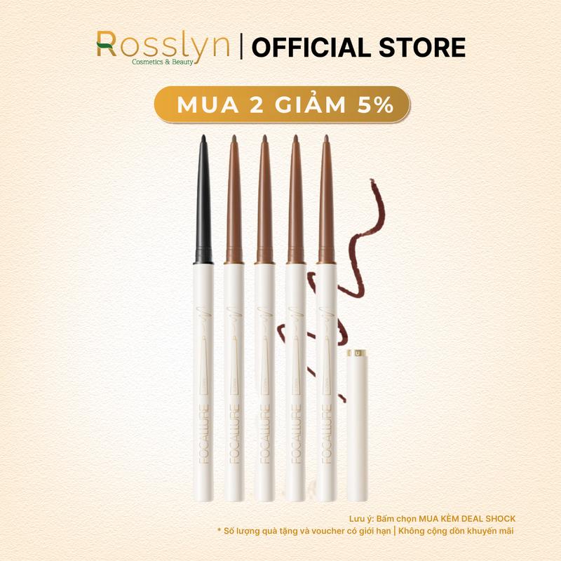 Chì kẻ mắt FOCALLURE siêu mảnh 1.7mm mềm mịn lâu trôi chống nước 0.1g Rosslyn Cosmetic Mỹ Phẩm