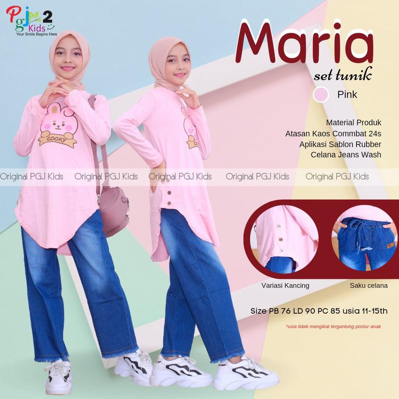 Product Introduction of NEW MARIA SET TUNIK REMAJA USIA 11-15 TAHUN SETELAN TUNIK+KULOT MATT KAOS COMBAD 24s PANTS JEANS WASH PREMIUM MURAH GOOD QUALITY 4