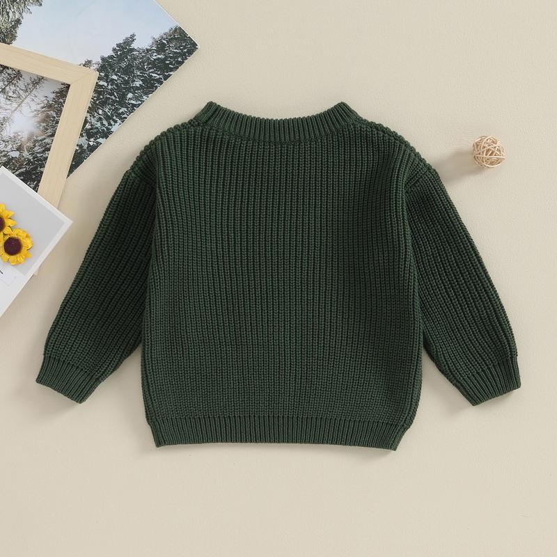 Product Introduction of Toddler Baby Autumn Sweater, Solid Color Knit Long Sleeve Round Neck Knitwear Pullover Winter Sweatshirt 42