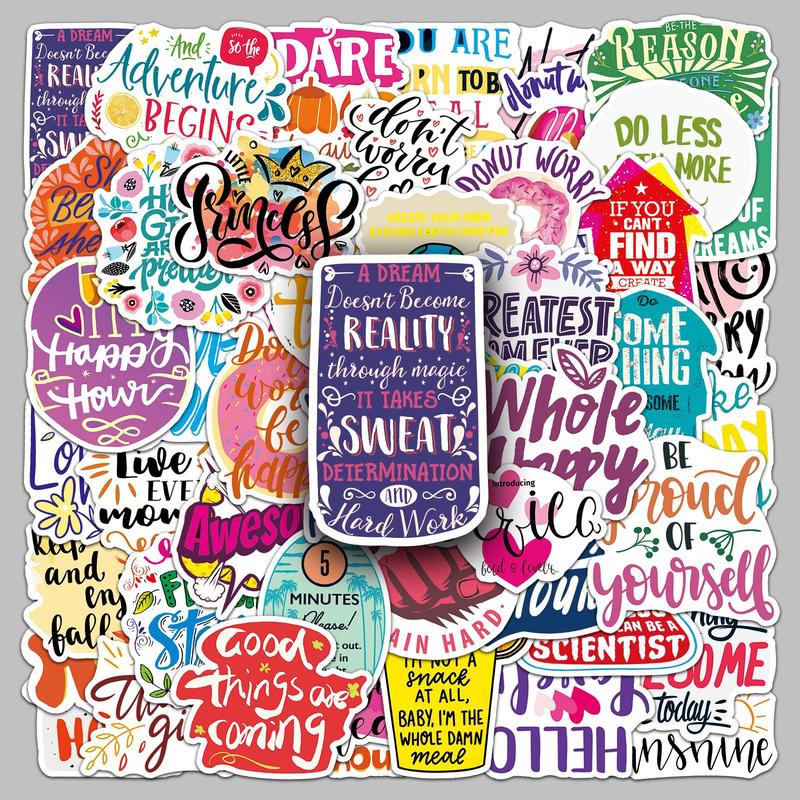 Product Introduction of [KW] 50 PCS Motivational Quote Stickers – Colorful Self-Empowerment & Hustle Vibes for Journals, Laptops & More 12
