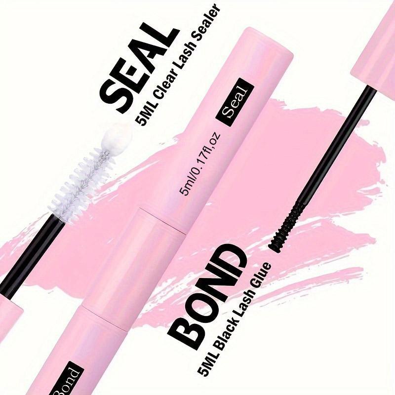 Waterproof Eyelash Glue (3 Counts), 2 in 1 Long-lasting Lash Bond & Seal Glue, Sweat-proof Eyelash Extension Lash Glue for Cluster Lashes 2