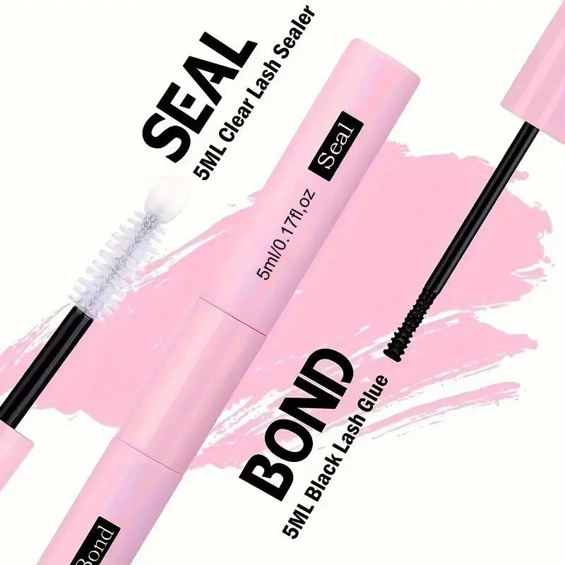 Waterproof Eyelash Glue (3 Counts), 2 in 1 Long-lasting Lash Bond & Seal Glue, Sweat-proof Eyelash Extension Lash Glue for Cluster Lashes 2