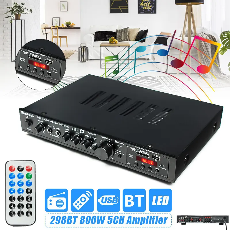amply bluetooth karaoke Sunbuck 298Bt, công suất 200W đánh tốt bass 30 bảo hành uy tín 1 đổi 1 Nghe Nhạc