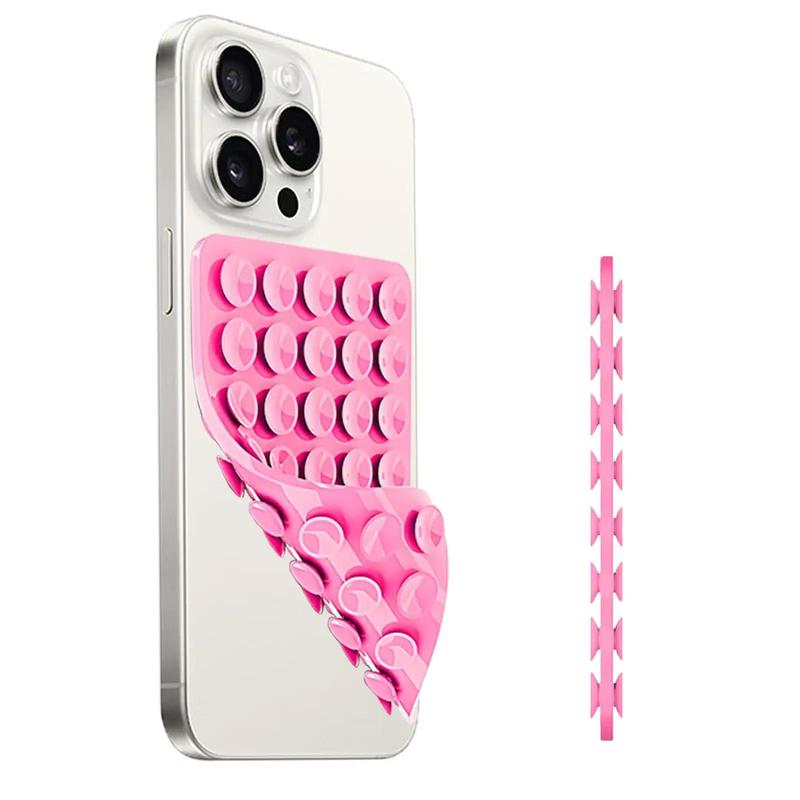Double Sided Suction Cup Phone Mount, Silicone Suction Phone Case Adhesive Mount for iPhone Android, Phone Suction Grip for Selfies and Hands-Free Video 4