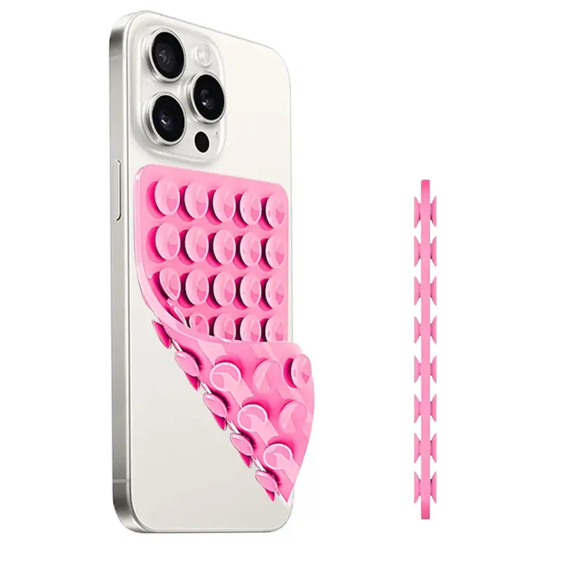 Double Sided Suction Cup Phone Mount, Silicone Suction Phone Case Adhesive Mount for iPhone Android, Phone Suction Grip for Selfies and Hands-Free Video 4