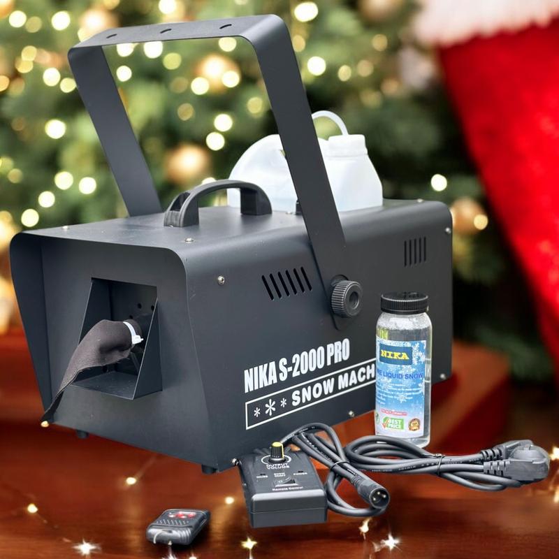Máy Phun Tuyết Nhân Tạo NIKA S-2000 PRO. Tặng kèm 1 lọ dung dịch 330ml. Tạo hiệu ứng tuyết, Decor không gian Noel, Tuyết Giáng Sinh