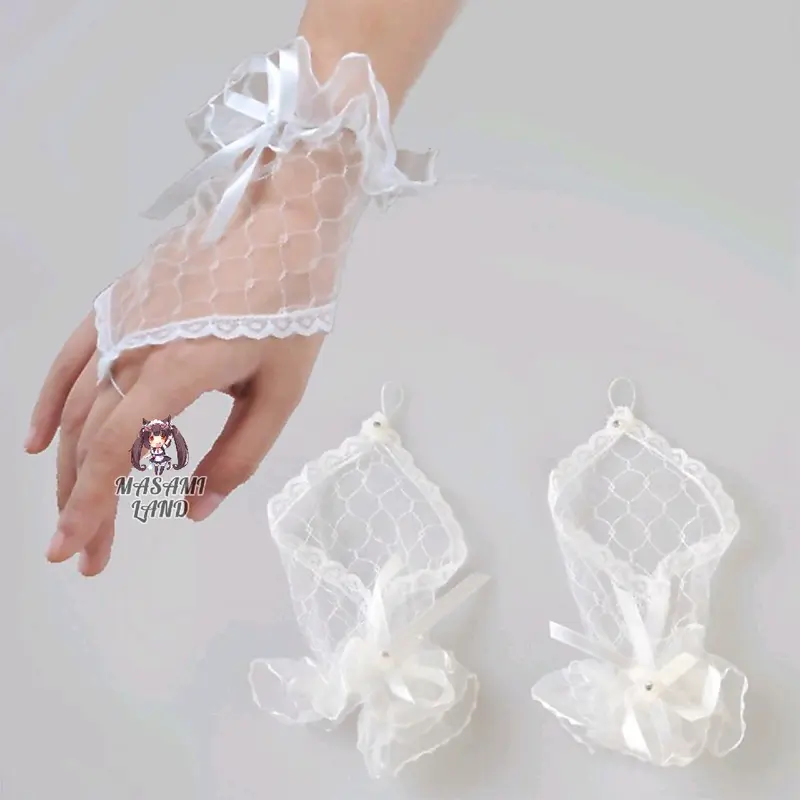 Masami Land Sarung Tangan Pendek Sexy Lace Pita / Lace Ribbon Gloves 2