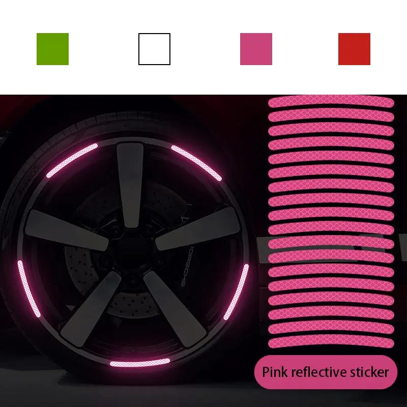 Car Wheel Reflective Sticker, 20pcs/set Creative Car Wheel HUB Reflective Sticker, Luminous Decorative Sticker for Car, Motorcycle, Electric Vehicle