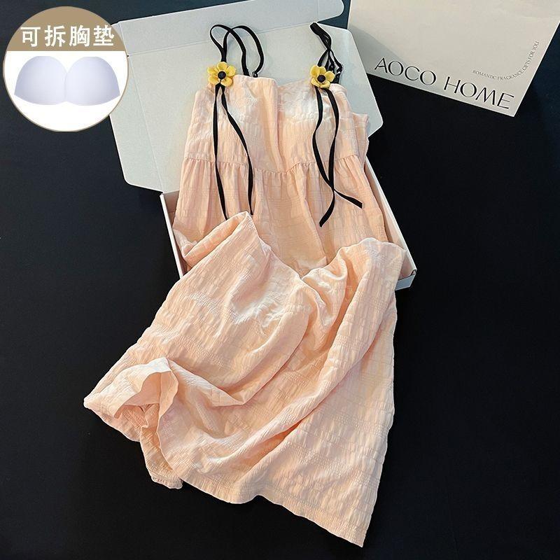 Váy Ngủ Có Đệm, Hàng Mới Về Mùa Hè, Phong Cách Công Chúa, Hoa Ngọt Ngào Váy Ngủ Có Dây Đeo Đồ Mặc Nhà Cho Nữ, Mỏng, Dành Cho Nữ 6