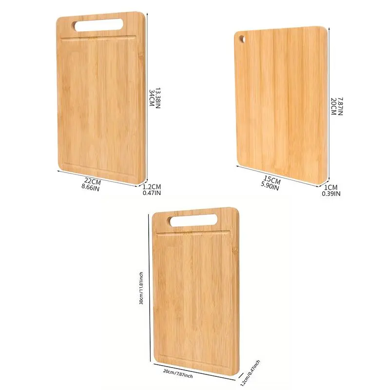 Wooden Cutting Board, 1 Count Chopping Board with Juice Groove, Durable Kitchen Cutting Board for Fruit, Vegetable, Meat, Kitchenware 2