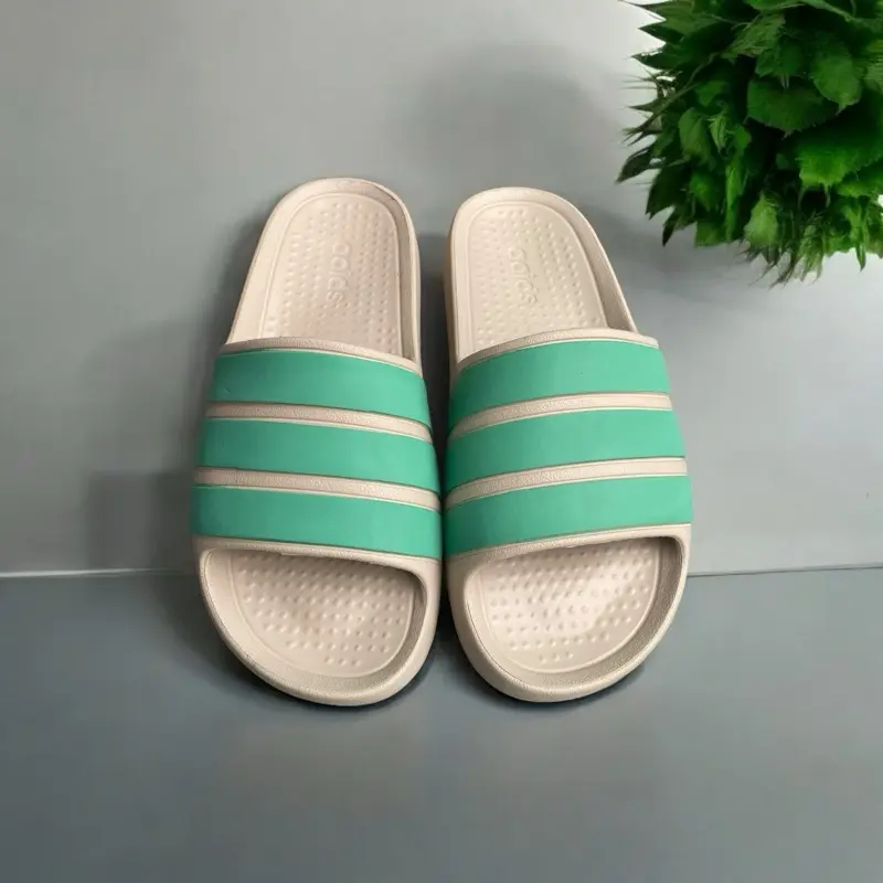 Dép ADI 3 Sọc Xanh Mint Đúc Cao Su Nguyên Khối- Siêu Nhẹ-Chống Trơn Trượt