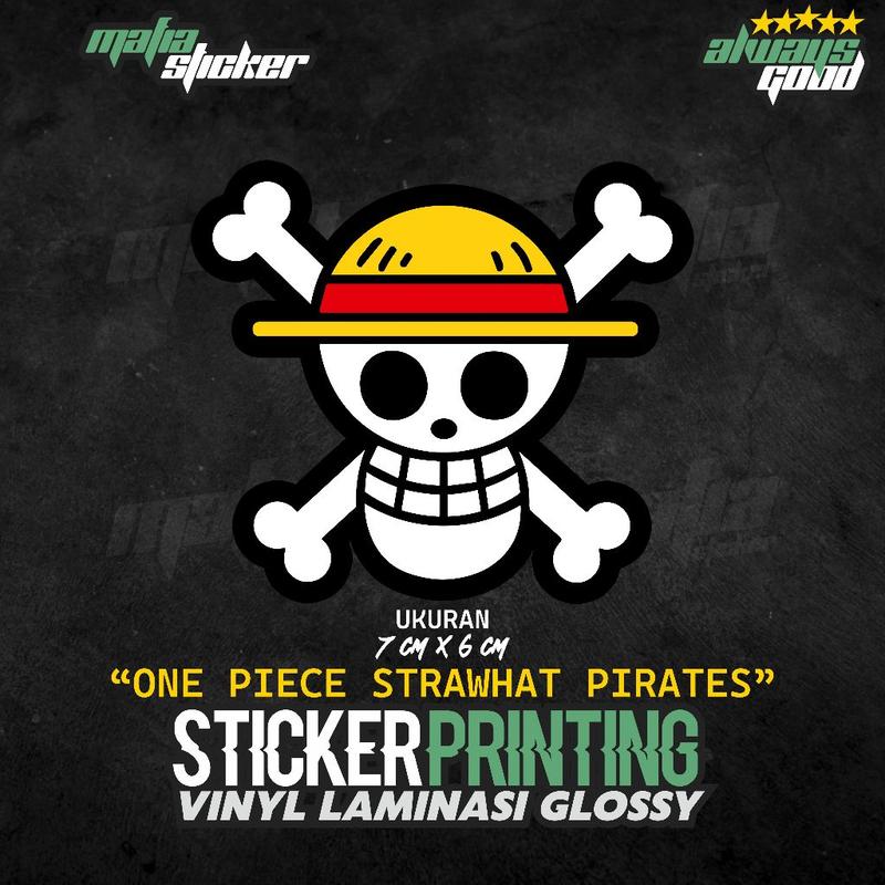STICKER/STIKER PRINT CUT ONE PIECE STRAWHAT PIRATE SKULL - Shop | Tokopedia