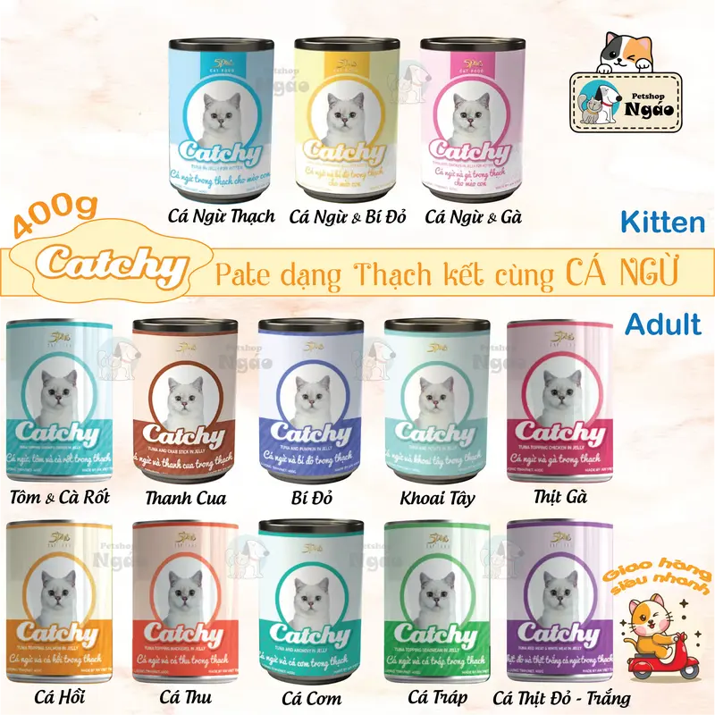 Pate thức ăn cho mèo Catchy 400gr __ 1