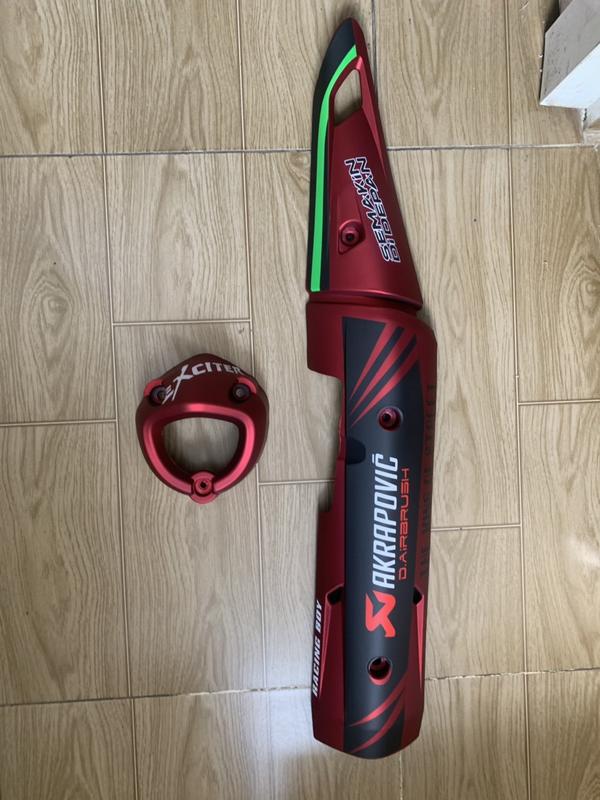 Ôp pô và chụp đích pô xe EXCITER 150 màu đỏ nhám mẫu zin Phụ Kiện Phụ Tùng