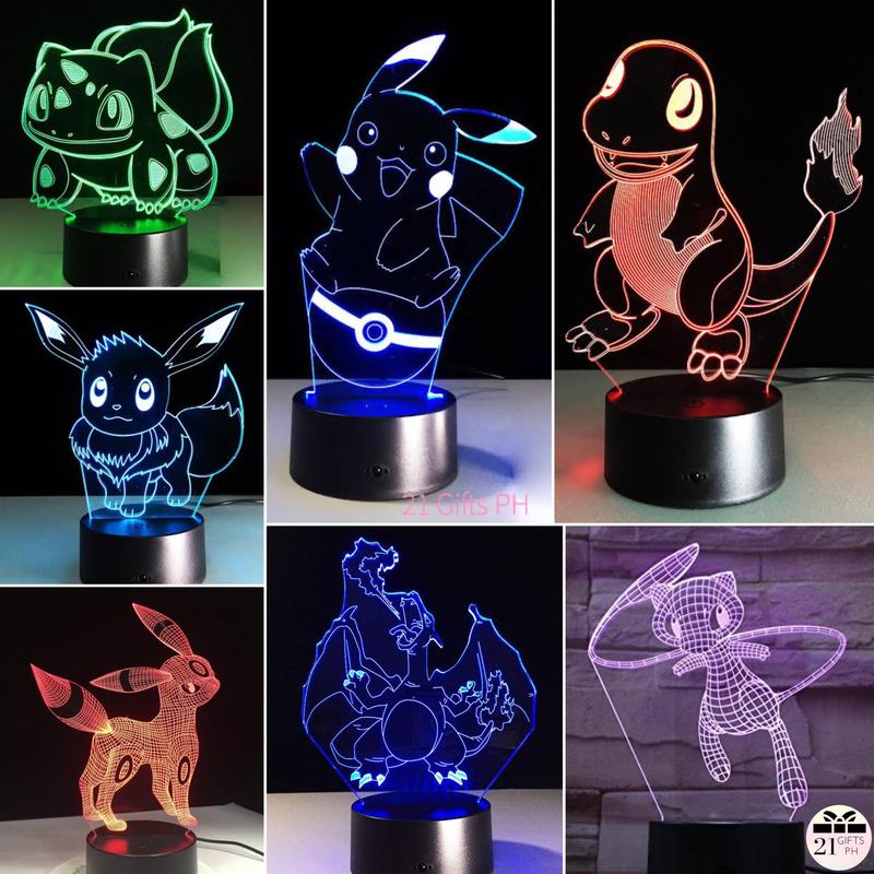 Pokemon 3D Acrylic LED Lamp [single/7 colors/16 colors with remote ...