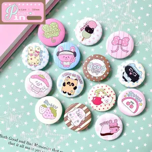 Annasya Collection Pin Bros Press Pin Button 32mm Karakter Lucu Aksesoris Souvenir Cocok Untuk Koleksi Bahan Pin Logam & Seng Anti Gores Diameter 32mm Clips