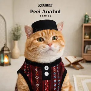 Topi Kucing Peci Kucing Aksesoris Hewan Peliharaan - Peci Anabul Series