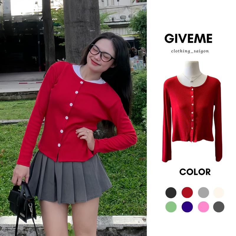 (DEAL MỞ BÁN) Áo Khoác Cardigan Trơn Nhiều Màu Peonyb Mùa Thu Đông Kiểu Dáng Bánh Bèo Tiểu Thư Hotgirl Đẹp Giveme.clothing_saigon Women Women Kem Top Nhung