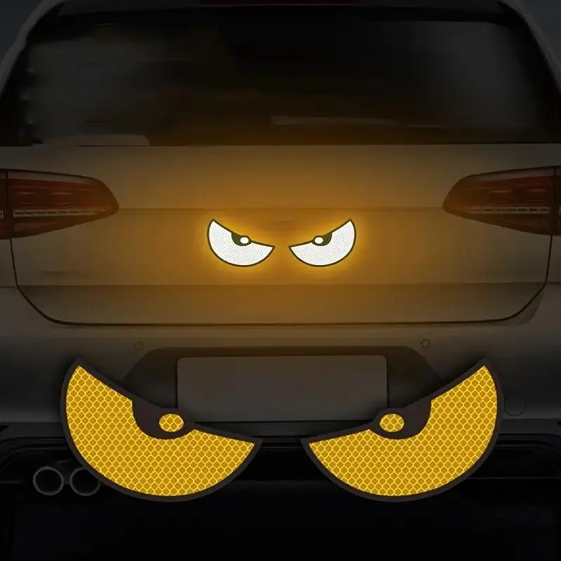Creative Little Devil Monster Eyes Car Rear Window Body Sticker, Luminous Reflective Car Sticker, Multifunctional Car Decoration Decal Accessories 4