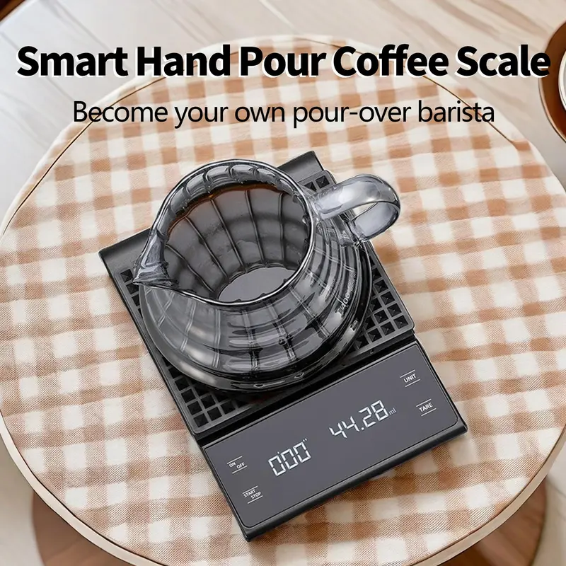 Smart Electronic Scale with Timer, 1 Count 3kg/6.6lb Battery Powered Kitchen Scale Excluded Battery, Kitchen Measuring Utensils for Coffee Food Baking 2