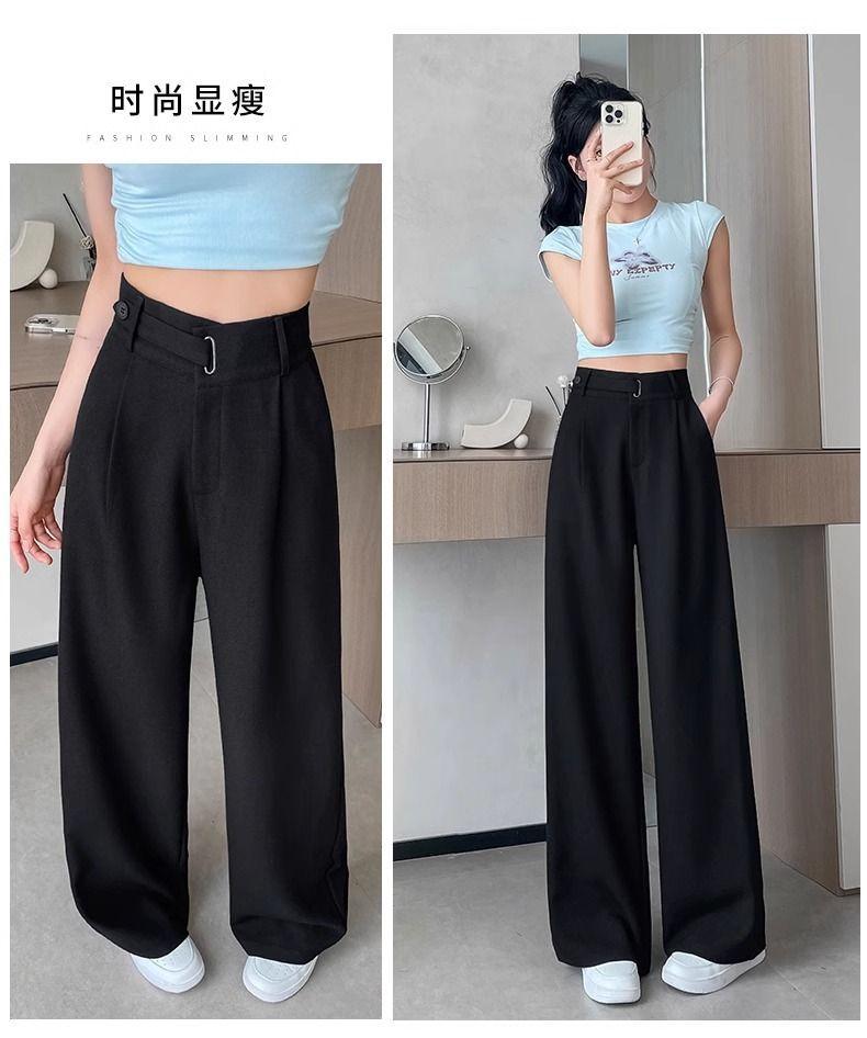Product Introduction of Quần Âu Cao Cấp Màu Xám, Dành Cho Nữ, Phổ Biến, Thích Hợp Cho Mùa Xuân Và Mùa Thu, Hàng Mới Về 2024, Cạp Cao, Ống Rộng, Thiết Kế Xếp Nếp, Quần Ong Lưng Cao 18