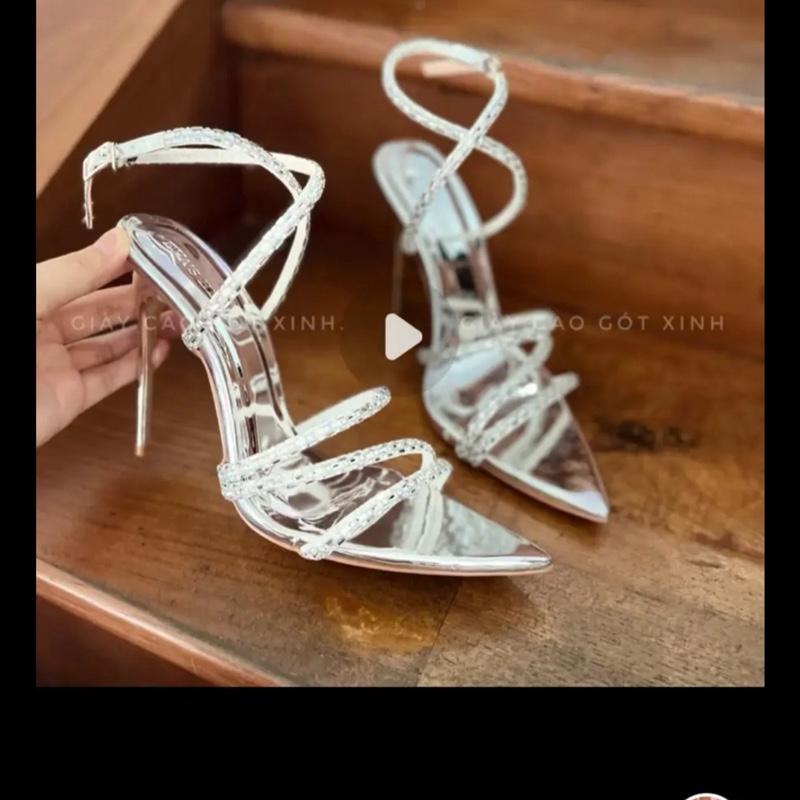 MÃ 29 shop dép bigsize sandal hậu chéo quai đá mũi nhọn  gót cao 5-9 dép nữ