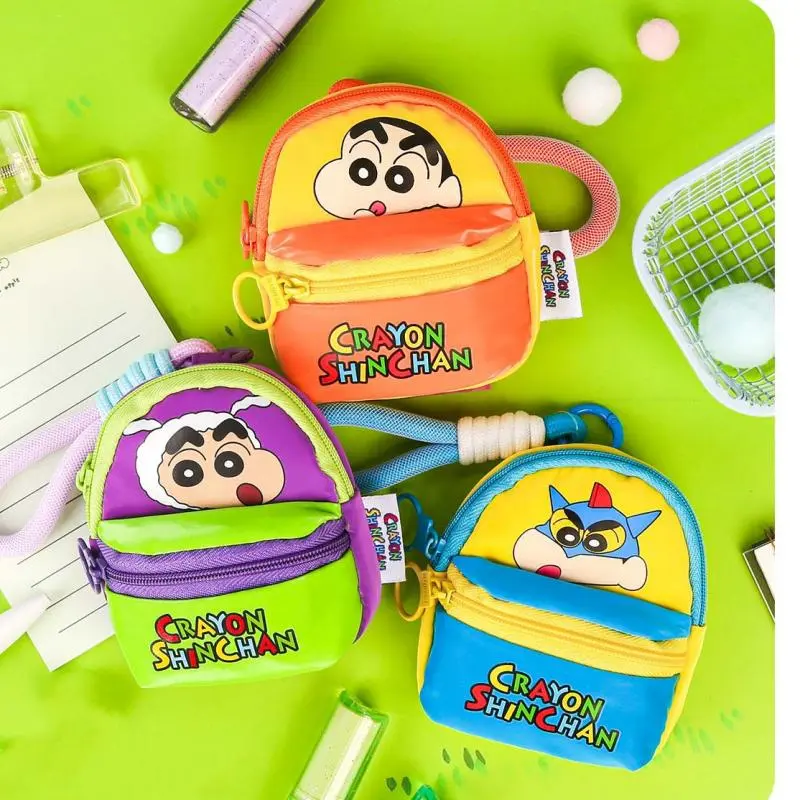 Kawaii Crayon Shin-Chan Anime Cartoon Lanyard Coin Purse Crossbody Adjustable Small Storage Bag Give Gifts To Girlfriend