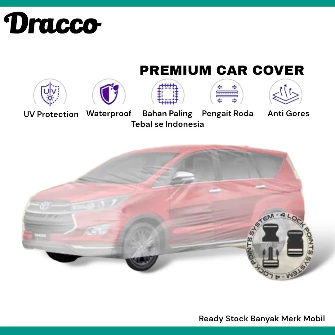 Sarung Mobil Cover Mobil Selimut Mobil Plastik Transparan Tebal DRACCO Bonus Tas Simpan (UKURAN MOBIL SEDANG)  car Karet