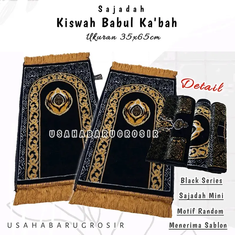 Sajadah kiswah mini bludru Turki Turkiye Sajadah Anak Ukuran 35x65cm 3