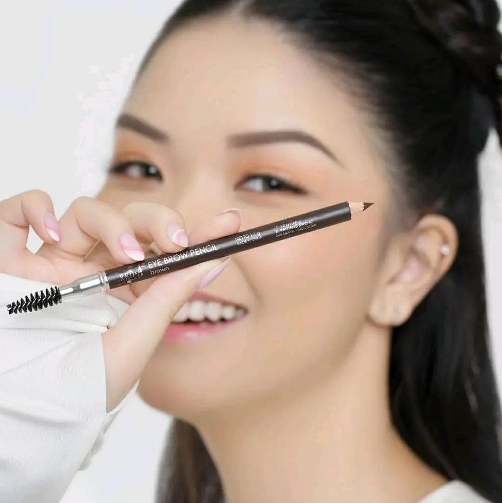 Pensil Alis Viva Red-A dengan Spoolie & Rautan Tajam - Tekstur Creamy dan Tahan Air - Eyebrow