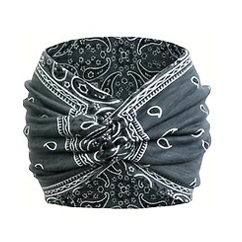 Product Introduction of Boho Women Floral Print Outdoor Headband Sports Elastic Wide Criss Cross  Running Adjustable Headbands Yoga Sweat Absorption Head Band Bandeau Sport Hair Band Hair Accessories 3