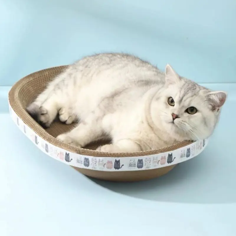 Durable Oval Cat Scratcher Pad Summer Gift, Play and Rest Cat Scratching Pad Cat Paws Grinding Toy, Cats Furniture, Pet Furniture, Cat Supplies Cat Furniture, Dog Stuff, Anxiety Fidget Toys, Birthday Gifts Ideas 4
