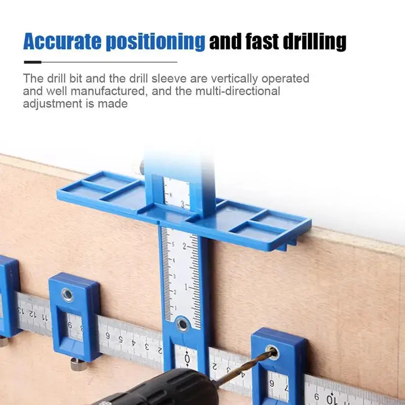 Woodworking Punch Locator Drill Guide, Cabinet Handle Knob Template Locator, Hand Measuring Tool for Woodworking, Tools and Gadgets, Adjustable, Precision 5