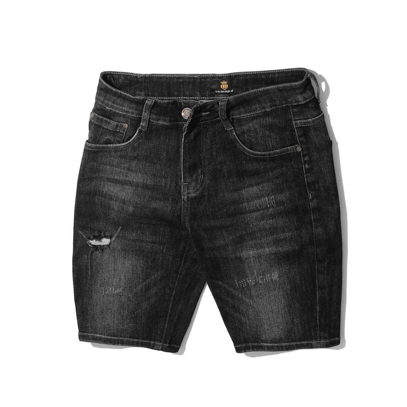 Quần short jean nam Mã TH1110 THFashion chất vải denim cao cấp co giãn  màu khói nhạt size 28 29 30 31 32 33 35 36 Menswear Có Túi Pants