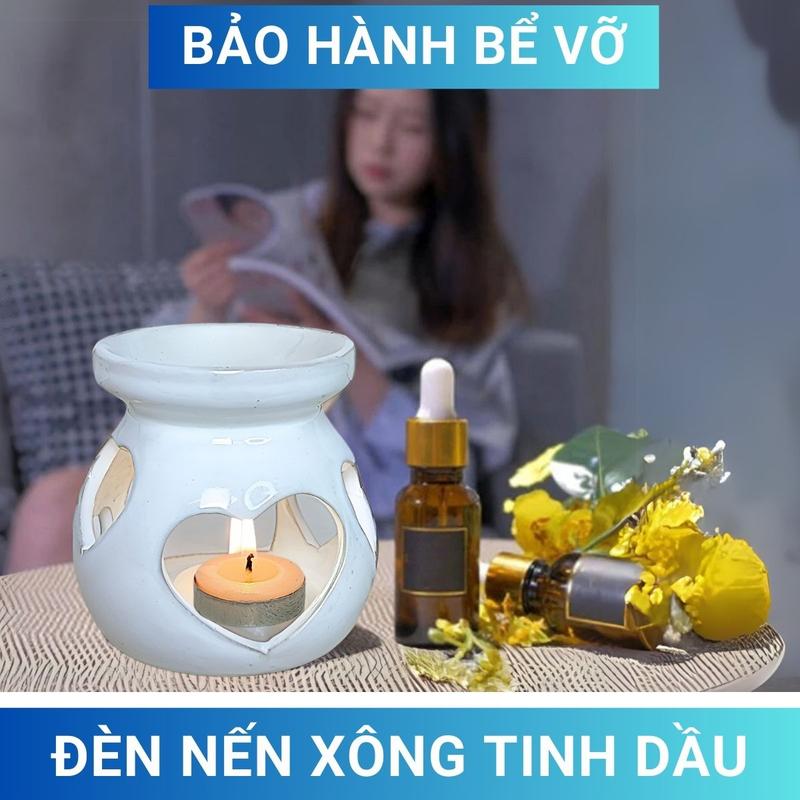 Đèn xông tinh dầu đốt nến thơm phòng đuổi muỗi trang trí nhà của gốm sứ Bát Tràng Hà Nội mã 25004 