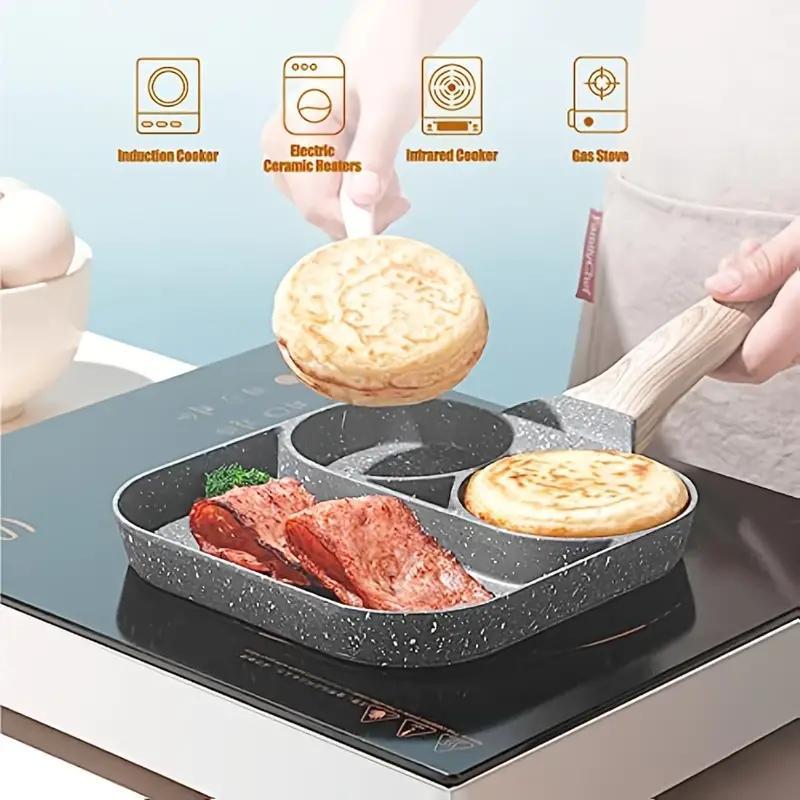 Product Introduction of 3 in 1 Egg Frying Pan, Non-stick Breakfast Pan, Flat Bottom Egg Frying Pan, Sweets Kitchen Accessories, Home Kitchen Supplies 13