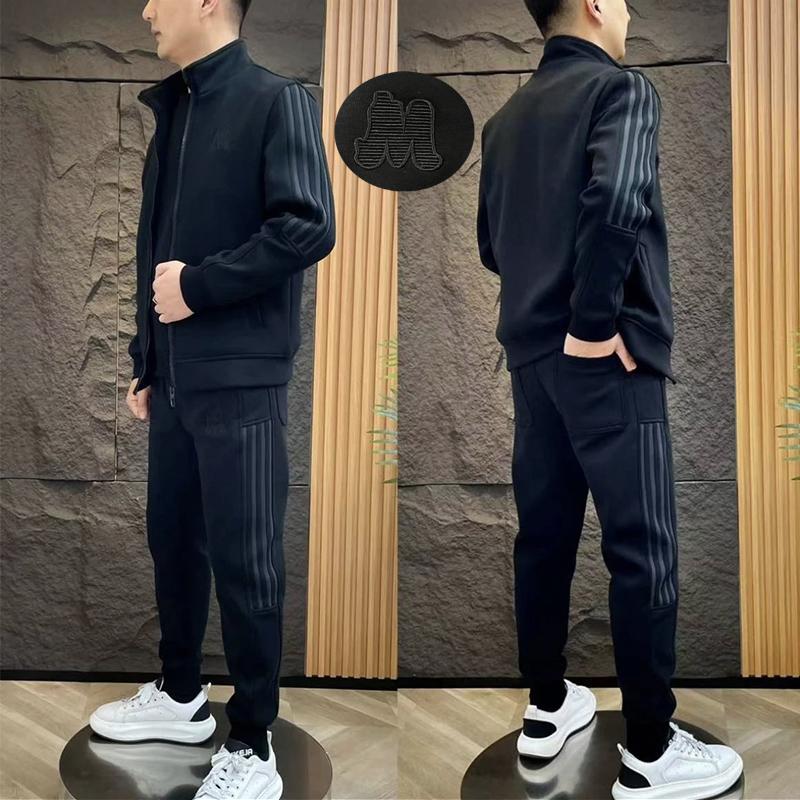 Bộ quần áo thu đông nam 2 lớp thêu logo chữ M và bộ nỉ nam thể thao co dãn thoáng khí Chạy Bộ Sport