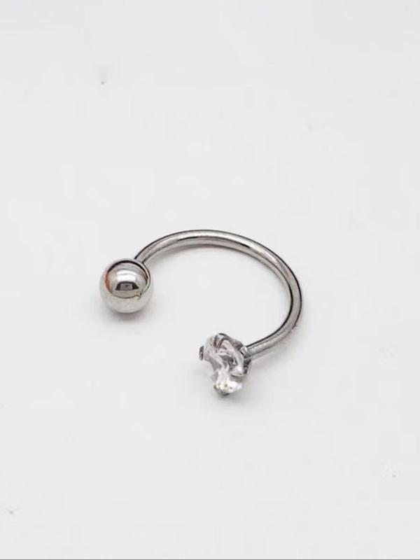 C-shaped Artificial Zircon Decor Earrings, 2 Counts Fashionable Ear Cuff Earrings for Women & Girls for Party, Daily Decor, Exquisite Jewelry for Gift 2