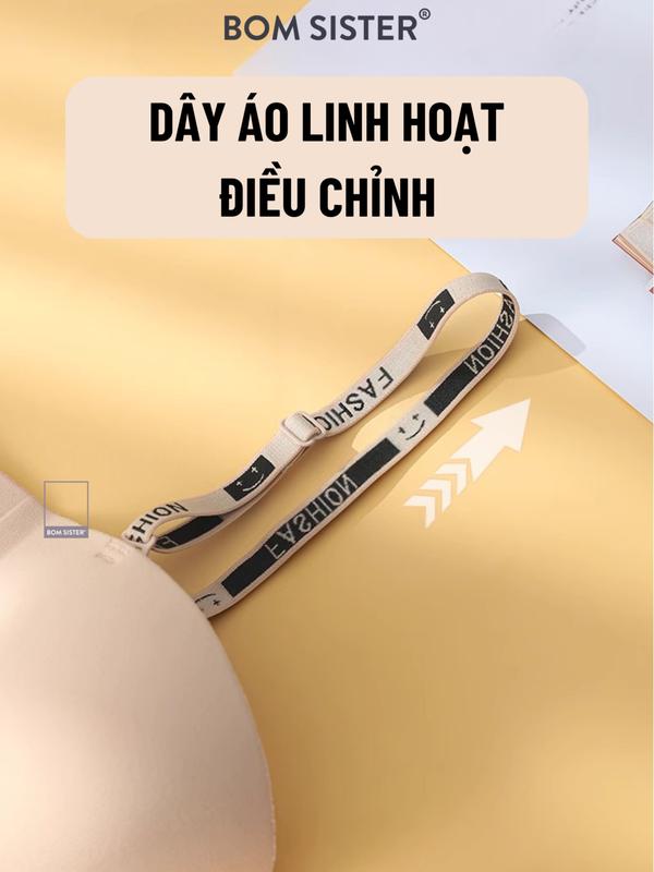 BOM Sister x Ngọc Trinh - Áo lót nữ không gọng cúp ngang, bra chất su cao cấp, mút nâng 1.9cm, thiết kế Women Summer 2024, A816 6