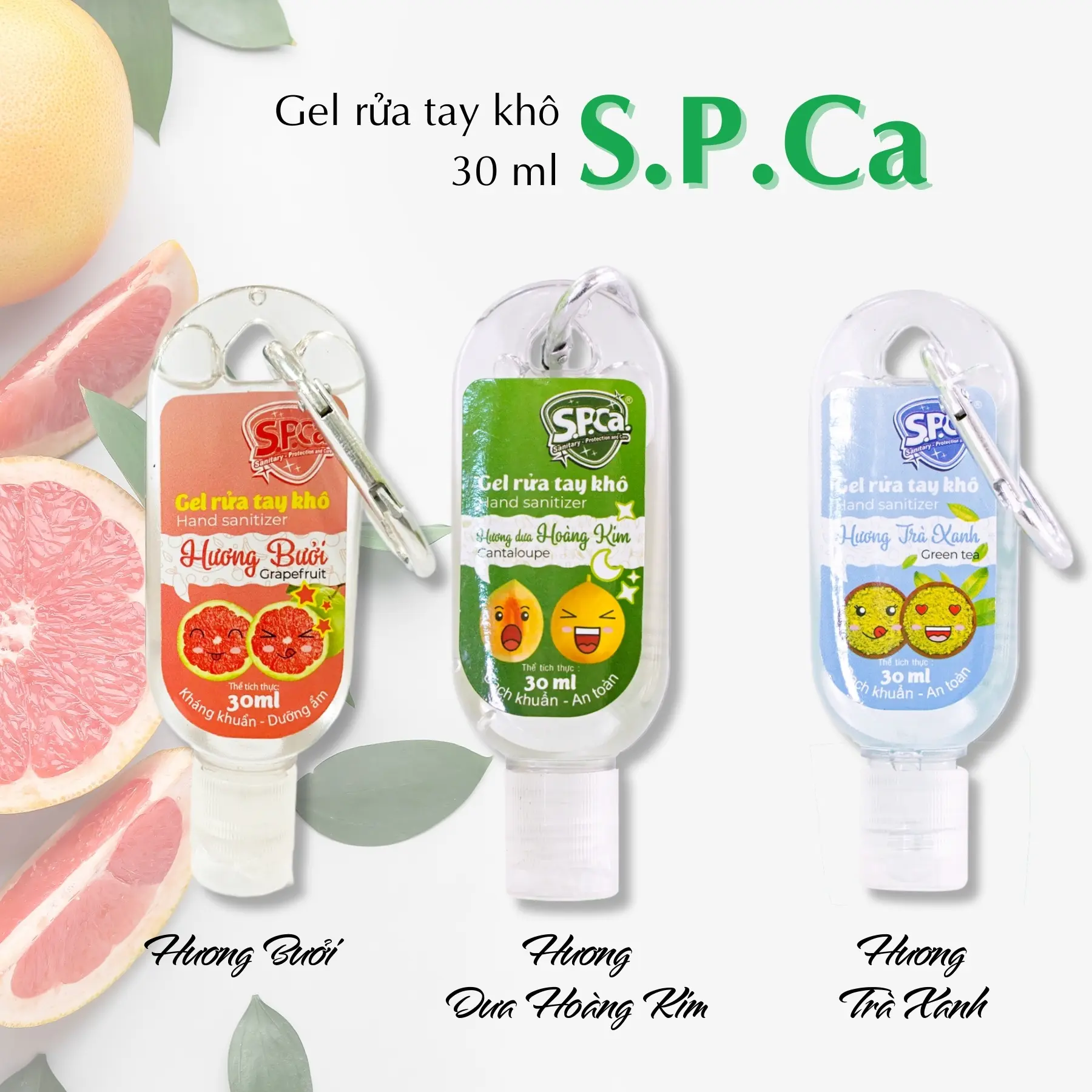 Nước rửa tay khô S.P.Ca 30ml kháng khuẩn dưỡng ẩm tay - SPCa000051
