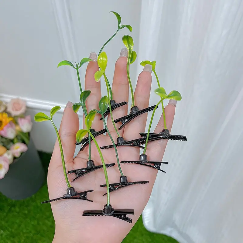 Kẹp Tóc Mầm Đậu Cỏ, Thiết Kế Dễ Thương, Ngọt Ngào Và Sáng Tạo, Thích Hợp Cho Học Sinh, Thời Trang, Phụ Kiện Tóc Nữ Mỏ Vịt