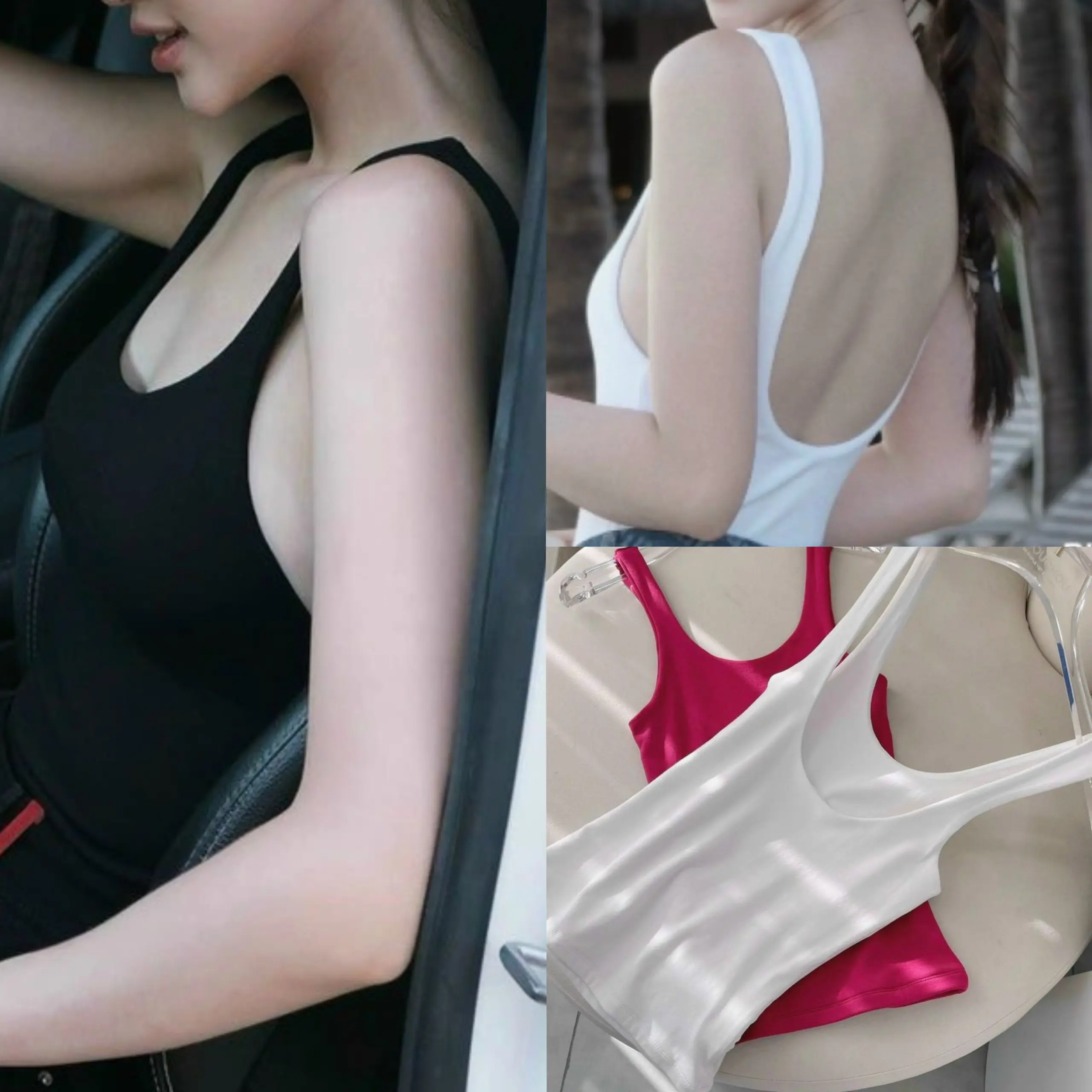 Áo Ba lỗ hở lưng 2 lớp thoáng mát  A246 Nữ Women Nhung Top